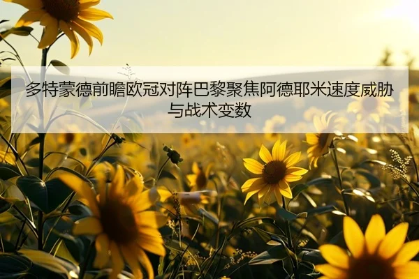 多特蒙德前瞻欧冠对阵巴黎聚焦阿德耶米速度威胁与战术变数